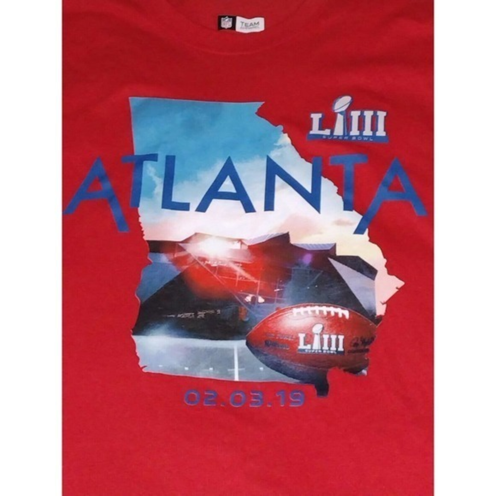 NFL Team‎ Apparel Atlanta 2019 Super Bowl LIII Red T-Shirt Size XL